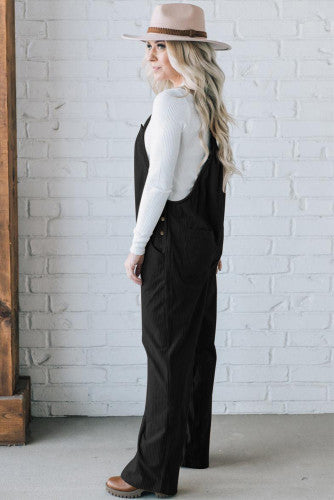 Black Corduroy Overalls