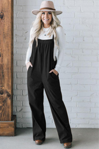 Black Corduroy Overalls