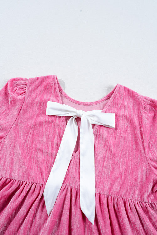 Pink Velvet Mini Dress