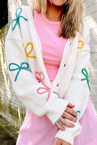 Multicolor Bow Cardigan