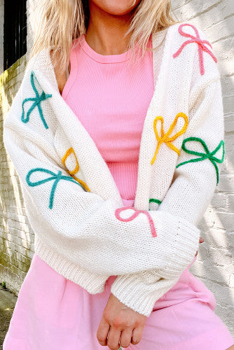 Multicolor Bow Cardigan