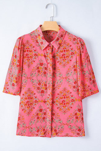 English Flowers Rose Red Blouse