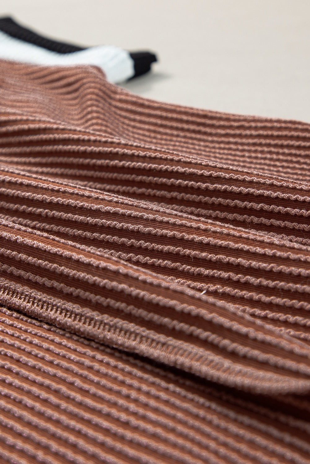 Feels So Right Brown Multi Ribbed Textured Top