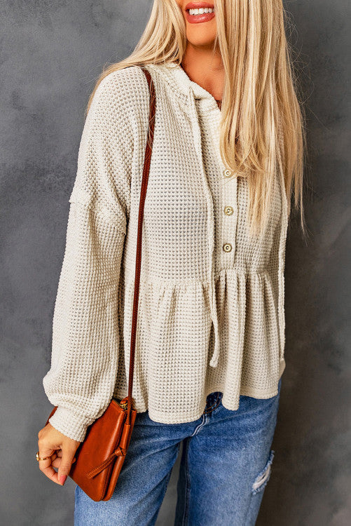 Waffle Knit Sweatshirt