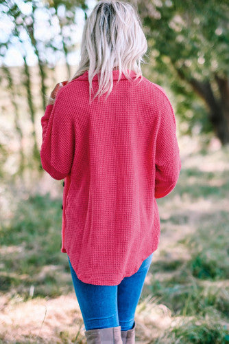 Pink Waffle Knit Shacket