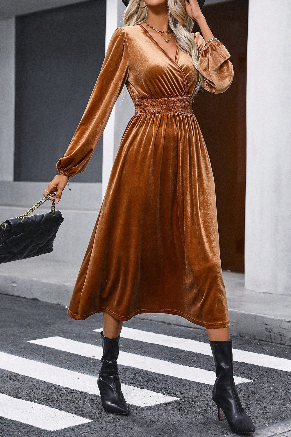 See You Soon Velvet Midi Dress