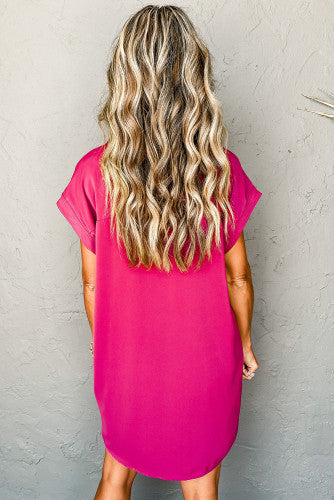 Hot Pink Satin Dress