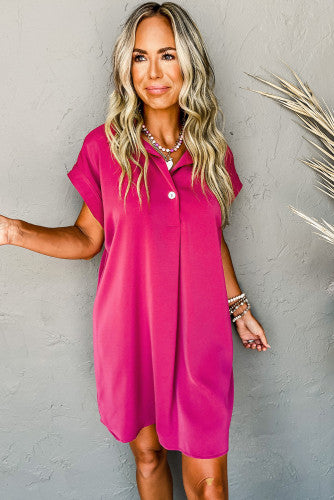 Hot Pink Satin Dress
