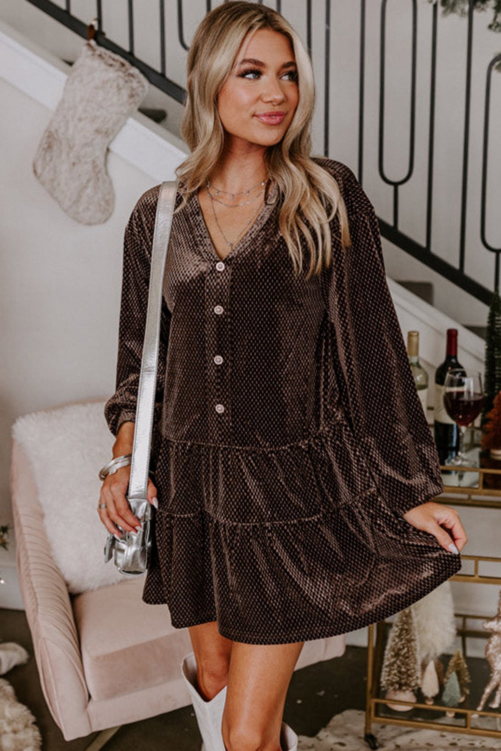 Live Out Loud Textured Velvet Dress