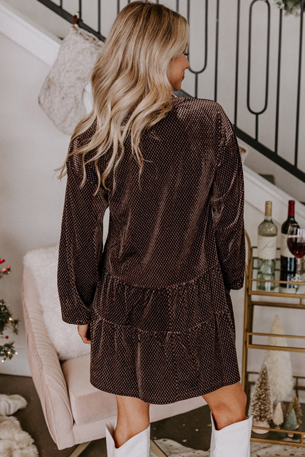 Live Out Loud Textured Velvet Dress