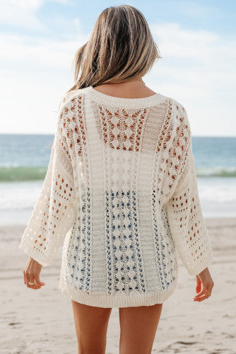 Off White Crochet Sweater
