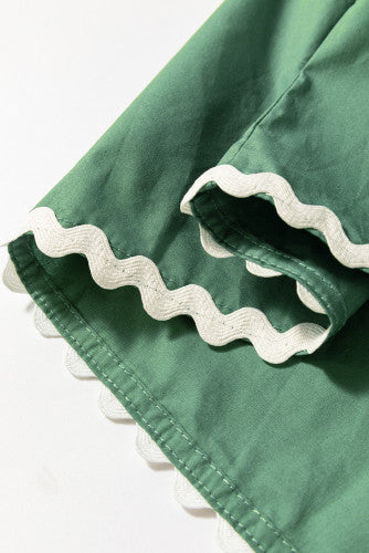 Green Ricrac Trim Blouse