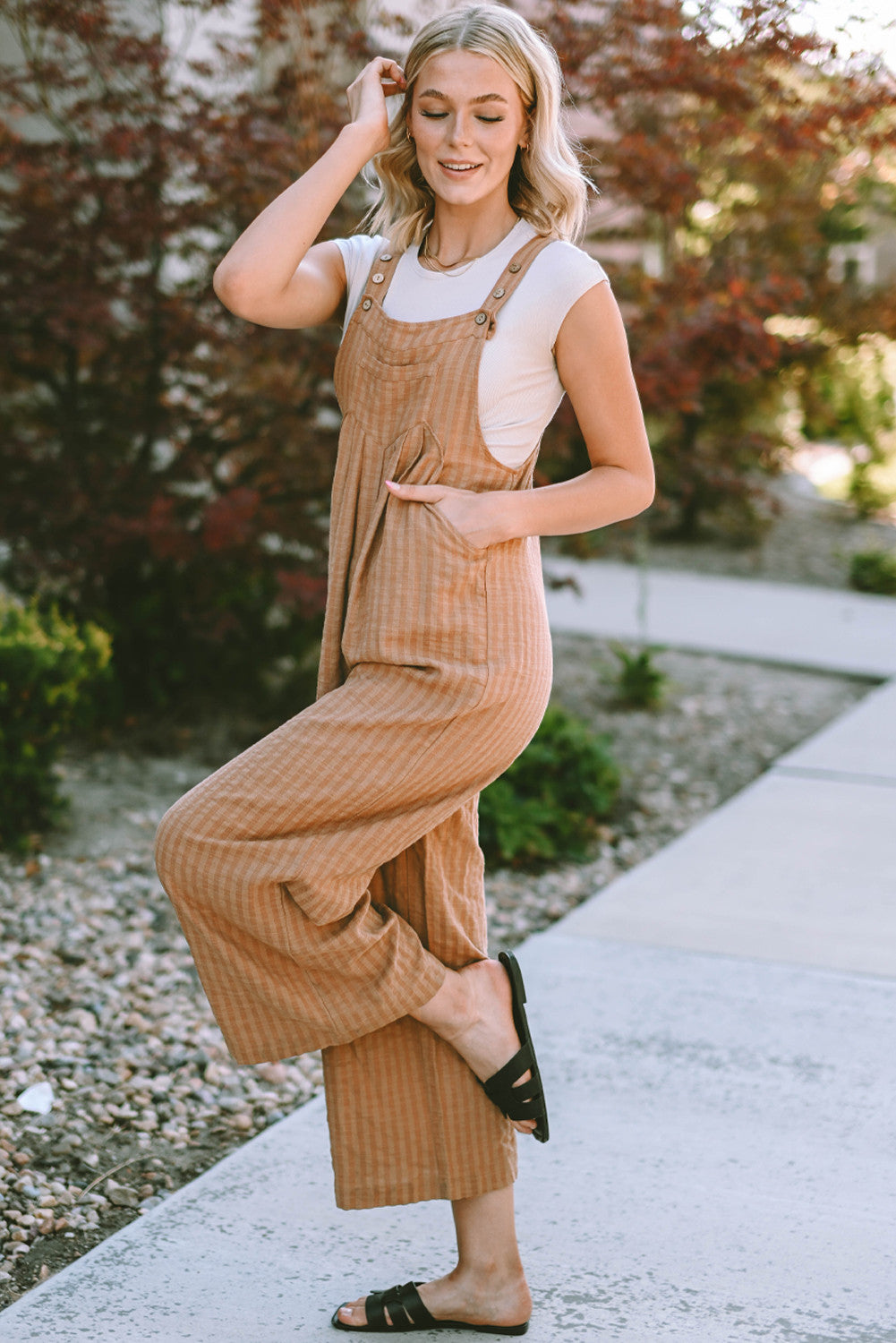 Brown Wide Leg Jumpsuit