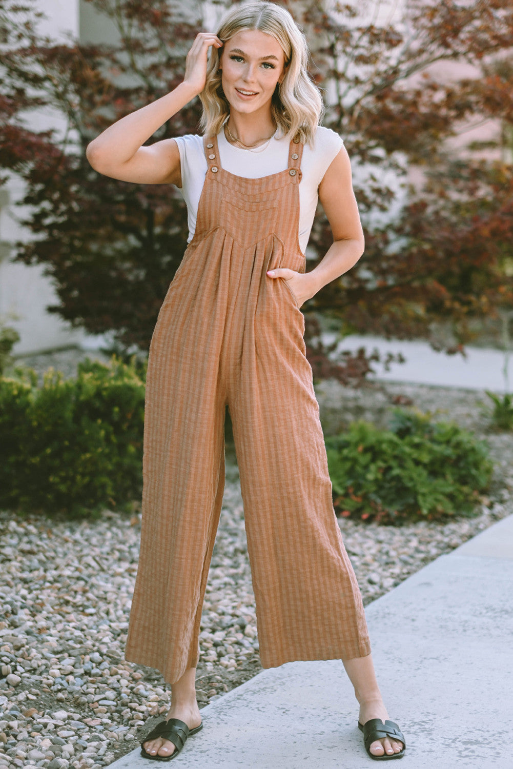 Brown Wide Leg Jumpsuit