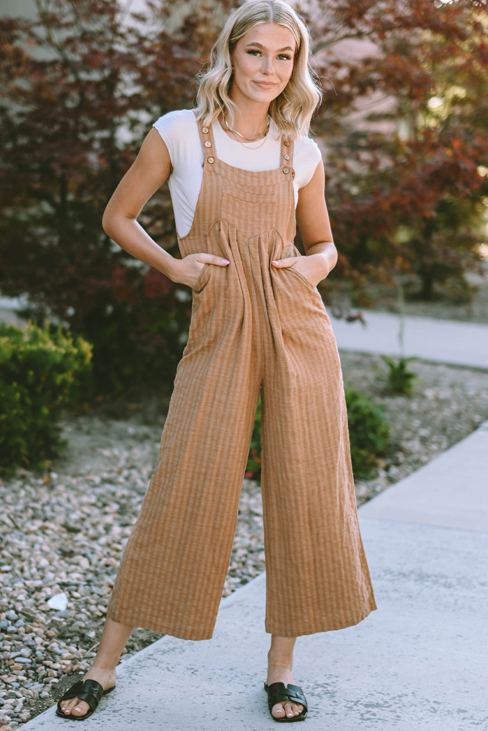 Brown Wide Leg Jumpsuit