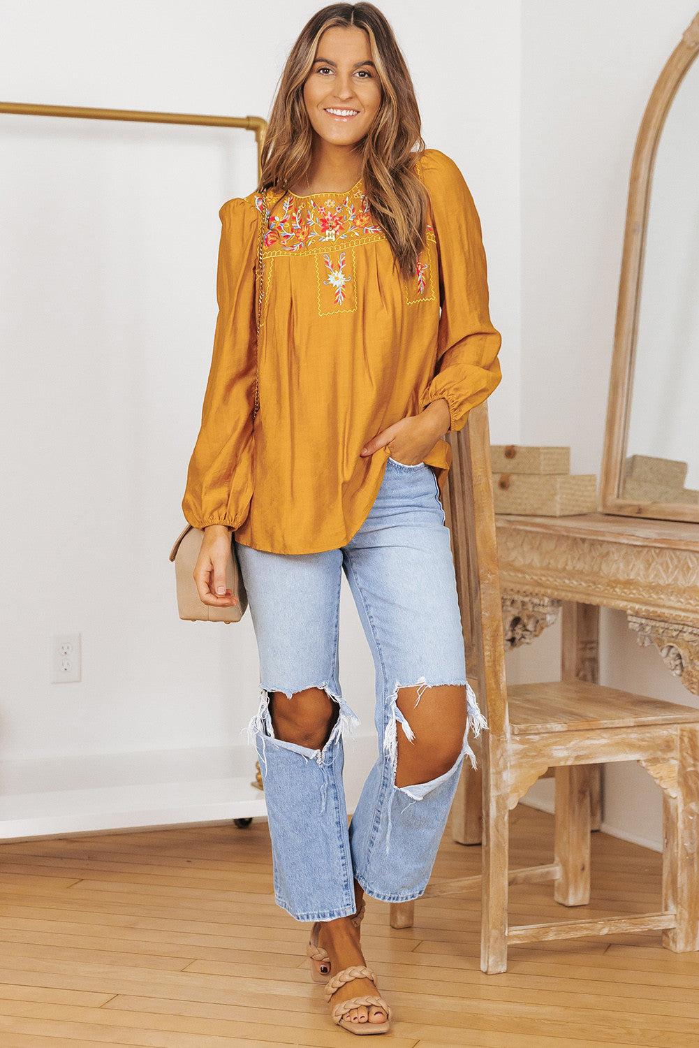 Hello Sunshine Embroidered Top