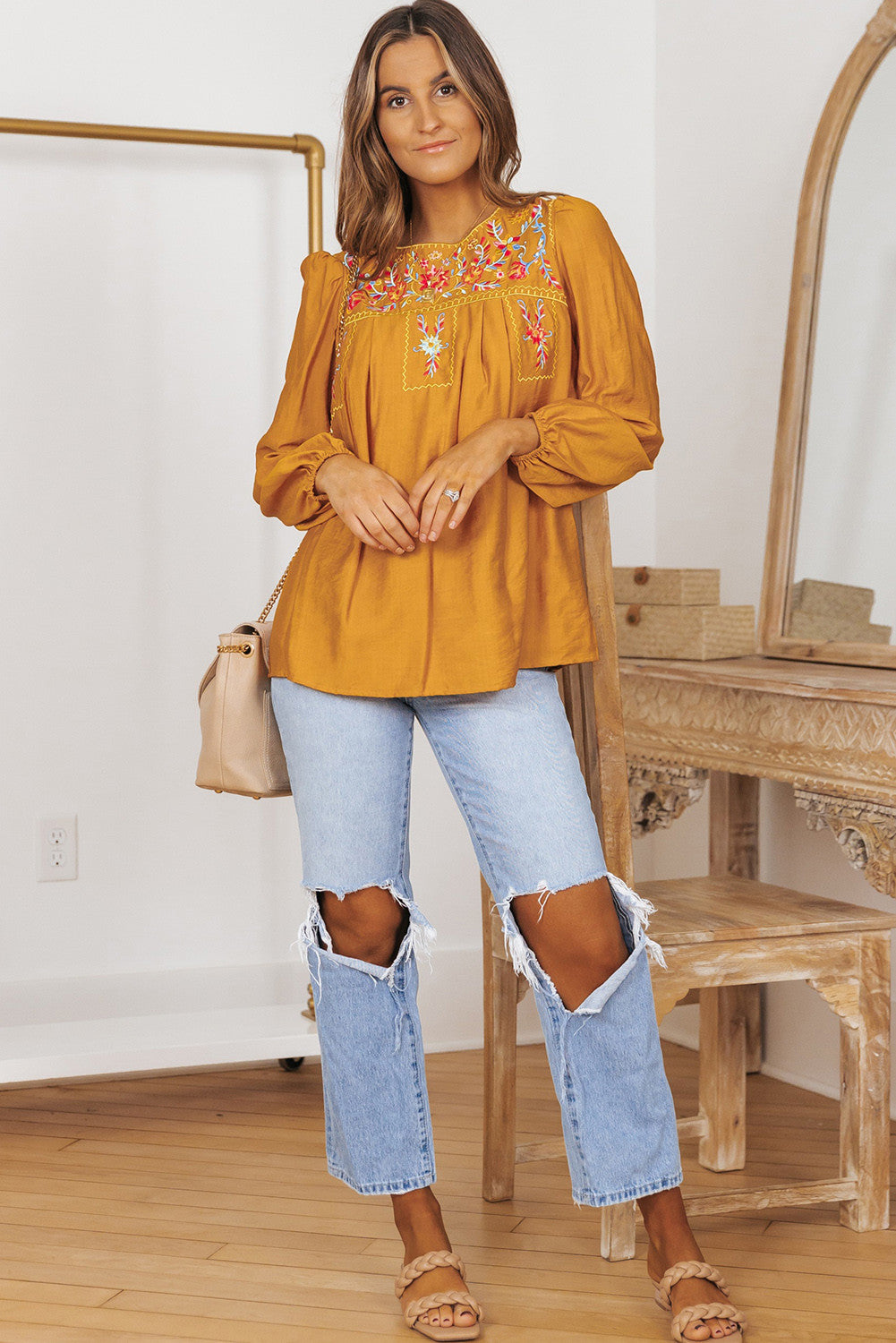 Hello Sunshine Embroidered Top