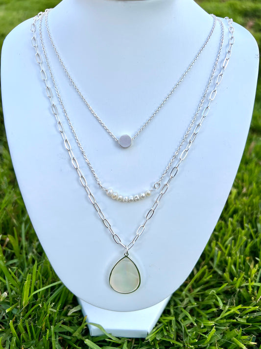 Silver Opalescent Necklace