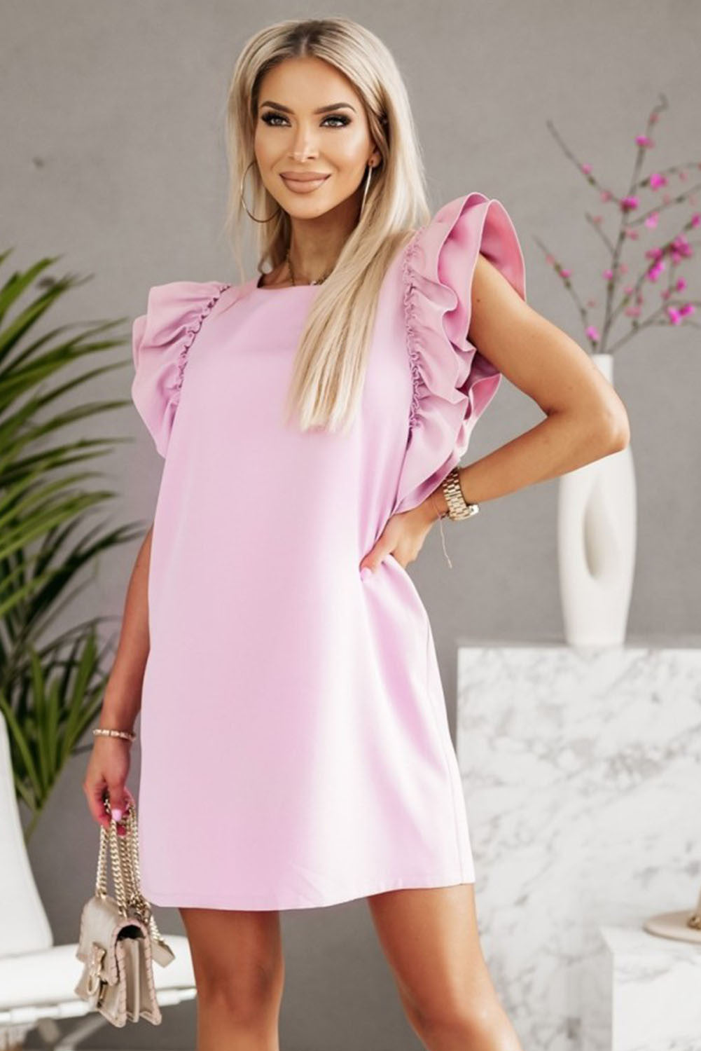 Stealing Hearts Ruffle Shift Dress