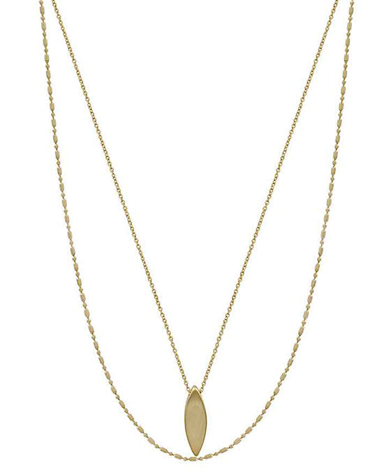 Oval Pendant Gold Necklace